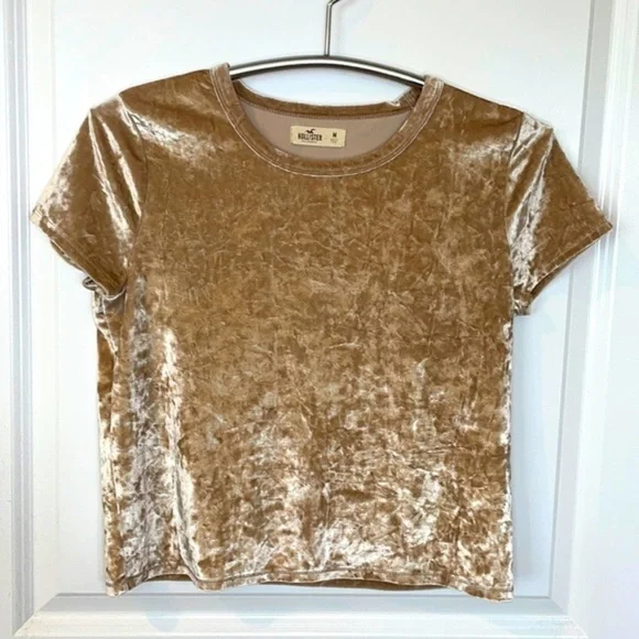 HOLLISTER Y2K Women’s Gold Shimmer HOLLISTER Blouse Size Small - Picture 3 of 7